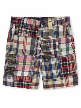 Polo Ralph Lauren Toddler Boys Madras Patchwork Shorts 3T Plaid Classic Preppy
